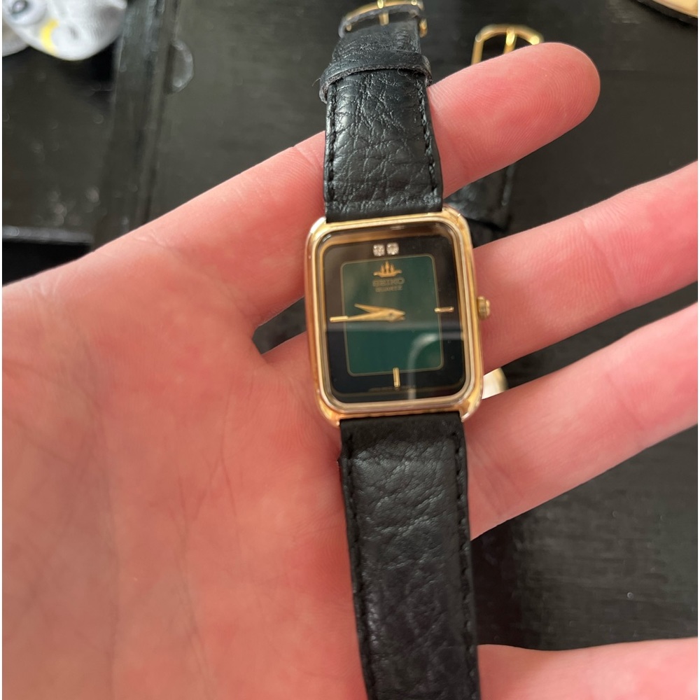 VERY RARE NEO VINTAGE DIAMOND TROPICAL DIAL SEIKO “TANK” STYLE WATCH